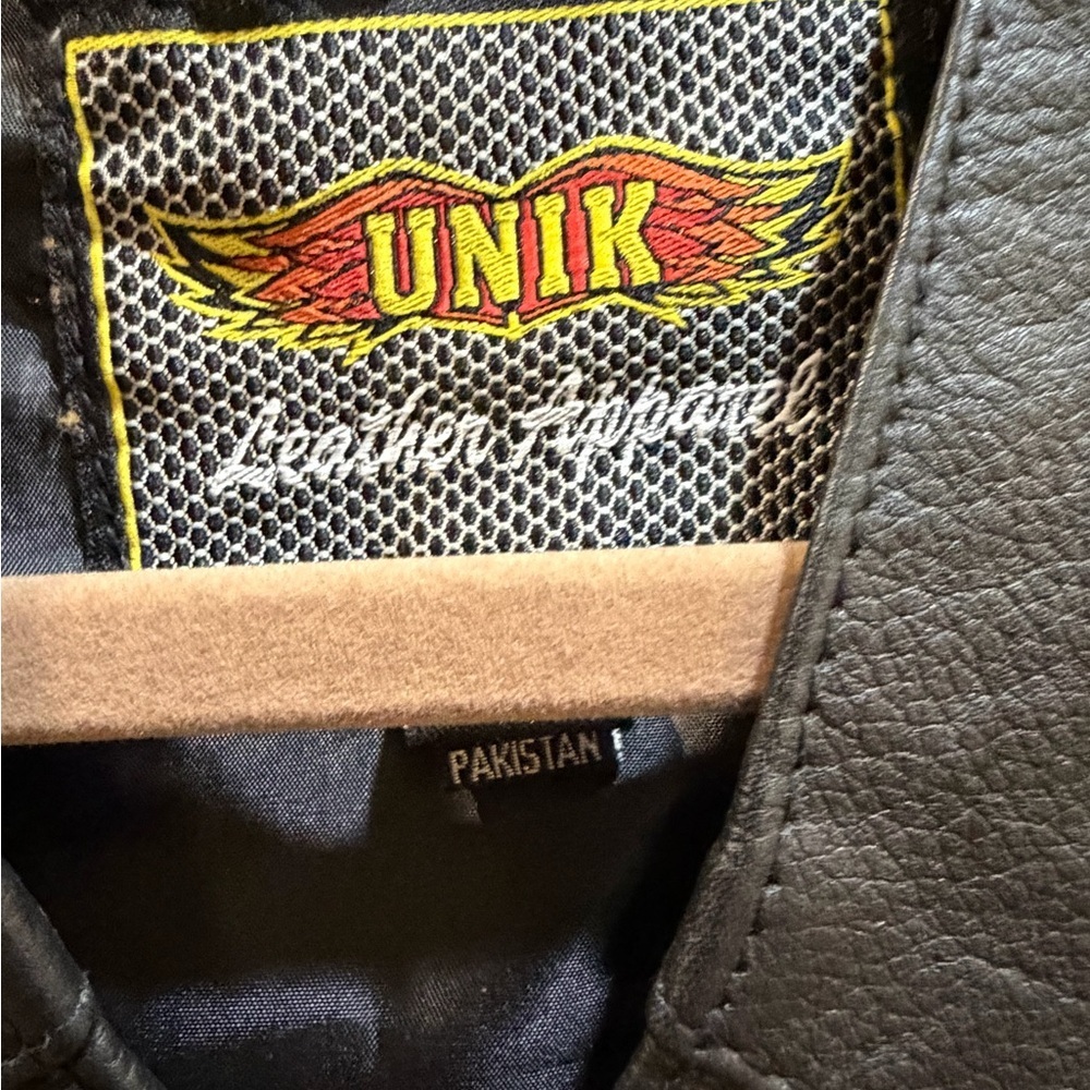 Vintage UNIK Black Leather Lace-Up Vest Boho Biker Western Festival Size M/L - Picture 3 of 6